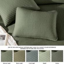3 Pieces Lightweight Soft Quilts Sets For All Seasons, Quilt Bedding Set Bedspread Coverlet Suitable For Bed, Couch, Quilt Blanket - Màu xanh Ô liu - Xem 6