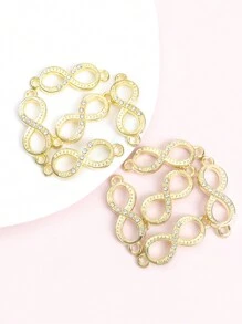 10 件创意无限标志水钻镶嵌镂空吊坠连接器 - 带双挂幸运数字 8 设计合金链接的饰品，适用于 DIY 男女时尚手链项链脚链 - 个性化礼物的独特配饰