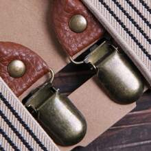 1pc Men's Striped Elastic Suspenders, Vintage 4 Clips, Suitable For All Seasons For Going Out Outfit Wedding Party And For Gift Halloween Accessories, Halloween Costumes Autumn-Winter Accessories Halloween Costume,Suitable For Teens, Youth,Men,Casual, Outdoor, Athletic, Vacation, Graduation Gifts, Birthday, Daily Wear