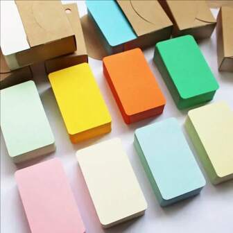 100pcs/Box Kraft Paper Card Blank Business Card Message Thank You Card Writing Card Label Bookmark Learning Christmas Card