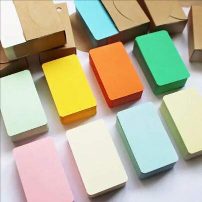 100 piezas/caja Tarjetas de papel kraft en blanco - Tarjeta de visita, tarjeta de mensaje, tarjeta de agradecimiento, tarjeta de escritura, etiqueta, marcador, tarjeta de aprendizaje, tarjeta de Navidad