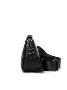 1 pieza Bolso de piel de estilo vintage casual con decoración de metal estilo canguro para mujer