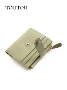 TOUTOU Origineel schattig gespontwerp rits korte portemonnee minimalistische retro kaarthouder portemonnee meerdere kaartvakken en portemonnees draagbare RFID-blokkerende clutch creditcardhouder en munt 2543 voor vrouwen portemonnee portemonnee portemonnee kleine portemonnee
