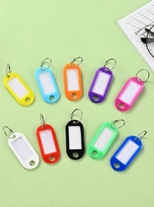 1 件/20 件/50 件钥匙圈标签 - 钥匙标签塑料随机颜色钥匙圈标签、标识符、姓名标签和标签，适用于 USB 驱动器、钥匙、宠物、行李袋配件。