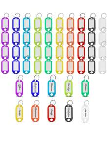 1 件/20 件/50 件钥匙圈标签 - 钥匙标签塑料随机颜色钥匙圈标签、标识符、姓名标签和标签，适用于 USB 驱动器、钥匙、宠物、行李袋配件。