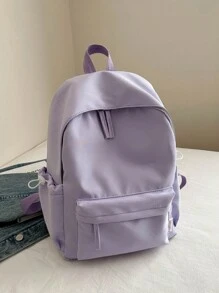 1个尼龙拉链背包，适合青少年，韩版ulzzang风格，简约时尚，百搭校园ins背包 - 簡約肩包 - 查看 3