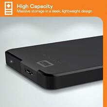 2TB Elements Portable External Hard  USB 3.0 Interface Portable External Storage Plug-And-Play SuperSpeed USB 3.2 Gen 1 Formatted For PC  Black - 2TB-HDD - View 5