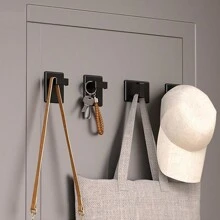 2pcs Refrigerator Side Magnetic Suction Strong Hook, No-Drill Magnet Hook, Refrigerator Attached To Kitchen Door, Strong Magnetic Hook - Black - View 5