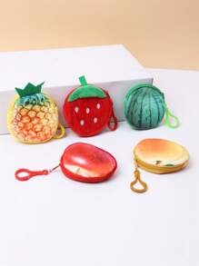 1pc Creative Fruit Plush Coin Purse - Stylish Mini Coin Wallet & Bag Pendant - Perfect Gift - Multicolor - View 5