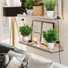 4 Plantas Artificiales Falsas Mini Plantas en Maceta, Verde en Maceta Artificial Fake Flor simulación Maceta decoración delfalsas para del hogar, Oficina, Escritorio, baño decoración del Hotel - Verde - Ver 6