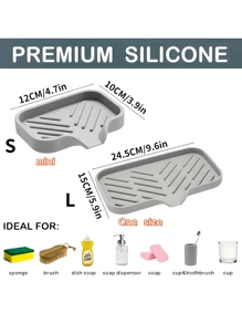 1/2 Silikonowa tacka ociekowa, osłona przeciwbryzgowa zlewu kuchennego - silikonowa podkładka odpływowa na uchwyt kranu, dozownik płynu do mycia naczyń, uchwyt na gąbkę, idealna do blatów kuchennych i łazienek