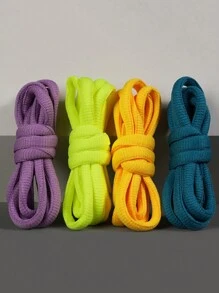 聚酯纤维半圆形鞋带，适用于休闲鞋、运动鞋、靴子、男女通用多色鞋带配件、女士男士运动鞋、男士训练鞋、跑步鞋、休闲鞋 - 彩色 - 查看 3