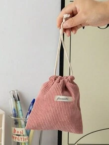 1 Piece Set Of Solid Color Corduroy Travel Skincare Drawstring Storage Bag, Cosmetic Bag, Underwear, Clothing Storage Bag, Hygiene Bag, Excursion Essentials, Travel Storage Set, Box Set, Luggage Storage Bag Set, School Supplies, Dormitory Essentials, Room/Bedroom Decoration Box, Clothing Storage Bag - Multicolor - View 16