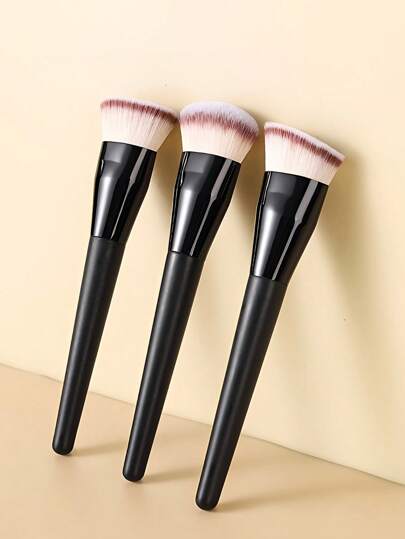 3支装化妆刷套装，多功能化妆工具，适用于粉底、腮红和散粉 - 高品质合成尼龙刷毛，适合所有肤质