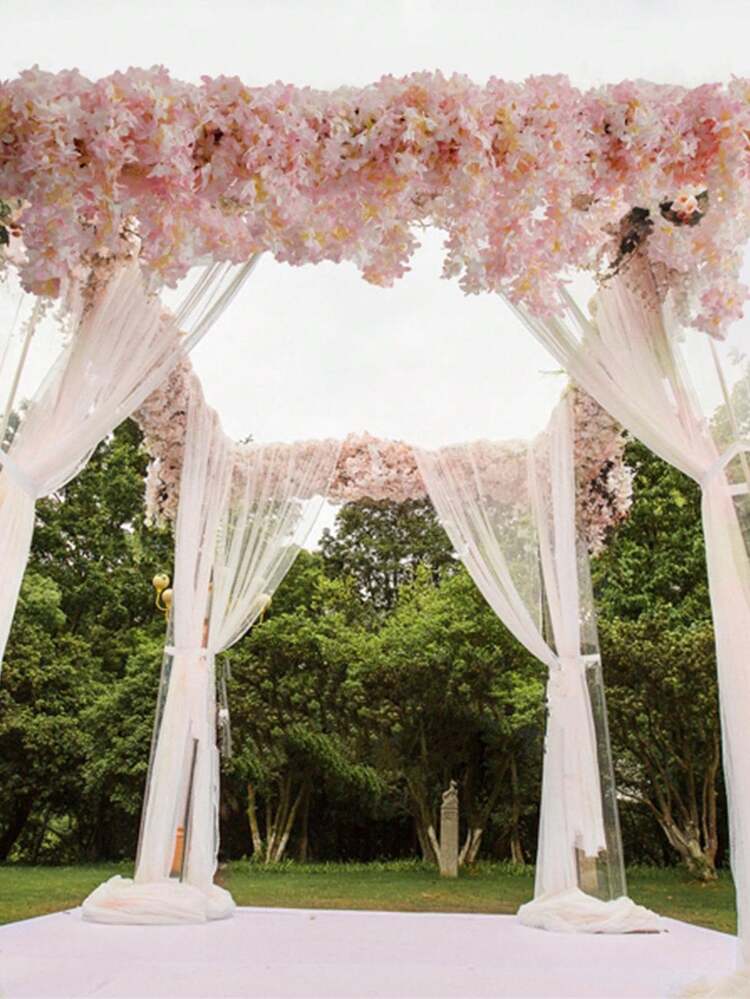 Set Di 2 Coperture Per Arco In Spandex Rosa - 2,2m E 1,8m, Fodere Elastiche Per Sfondo Matrimonio, Baby Shower E Feste - 4