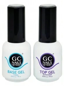Duo Base Y Top Coat Gc Nails 15 Ml - transparente - Ver 1