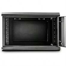 6U 450mm Deep Wall Mounted 19 Inch Black Storage Rack For Home Office Server Room Computer Equipment With Glass Door Removable Side Panels Front Rear Lockable - Black1 - View 2