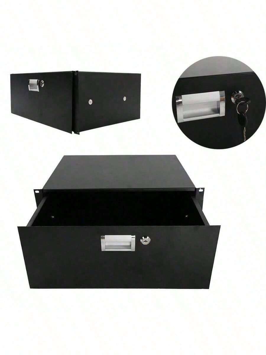 19 Inch Rack Mount 4U Locking Drawer Audio DJ Server Rack Storage ...