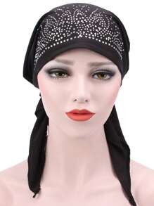 1 件装男士保暖针织帽带帽檐纯色弹力透气针织混纺滑雪帽冬季秋季 - 彩色 - 查看 5