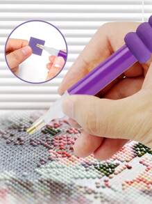 1 套紫色 DIY 钻石画工具艺术套件，30/60/120 瓶收纳盒，大容量便携式工具箱，节日最佳礼物