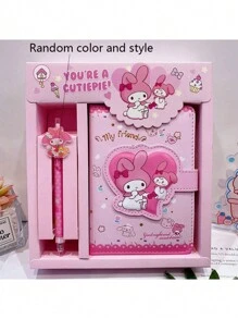 Sanrio Planner Set, Hello Kitty Colorful Cartoon Notebook, Kuromi Cute Planner Box Set, My Melody Multi-Function Neutral Pen Diary, Cinnamoroll Student Birthday Gift Box,School Supplies,Back To School