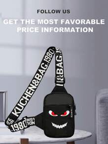 peach tree 男士小方形胸包、斜挎包、腰包、单肩包、跑步包、骑行包、时尚纯色简约卡通、宇航员、涂鸦印花运动街头商务休闲包趣味礼品胸包侧包挎包皮包流浪包旅行必备品节日必备品腰包夏季运动生活包包 - 彩色 - 查看 18