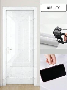 1 Roll Thick Glossy Marble Door Stickers - Bedroom Moisture, Stain And High Temperature Wallpaper, Simple Home Decor Wallpaper For Living Room, Kitchen, Bedroom And Bathroom - Multicolor - View 15