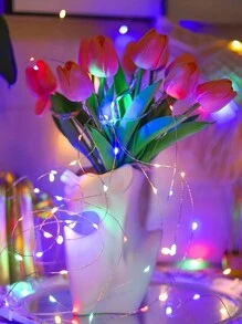 1 st 10/20/30/50/100 LED-lichtsnoer, 1 m/2 m/3 m/5 m/10 m op batterijen werkende lichtsnoeren, geschikt voor dagelijkse decoratie, bloemendecoratie, bruiloften, vakanties, feesttaferelen