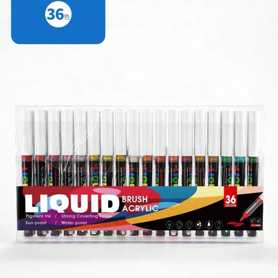 ARTEZA Acrylic Paint Pens, Set of 2, White and Black, 3-in-1 Multi-Line Nibs, 5–15 mm Line, UV-Resistant Marker Pens for Rocks, Glass, Metal, Wood