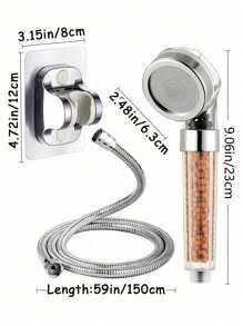Głowica prysznicowa, filtr, filtracja, wysokociśnieniowy, oszczędzający wodę natrysk, ręczna głowica prysznicowa do suchej skóry i włosów, wystrój łazienki, wystrój jesienny, akcesoria łazienkowe