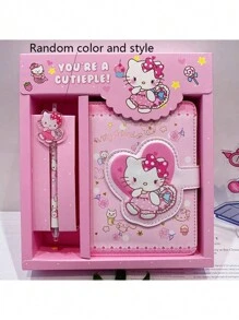 Sanrio Planner Set, Hello Kitty Colorful Cartoon Notebook, Kuromi Cute Planner Box Set, My Melody Multi-Function Neutral Pen Diary, Cinnamoroll Student Birthday Gift Box,School Supplies,Back To School