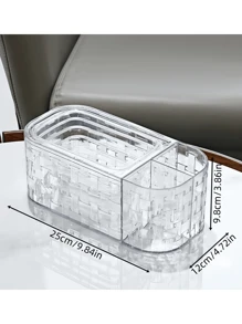 三格多功能纸巾盒轻巧奢华家居客厅茶几遥控器收纳盒创意纸巾盒返校 - 彩色 - 查看 3