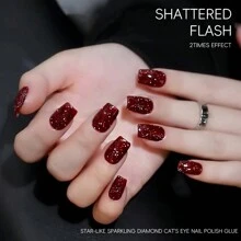 XEIJAYI 2 件 15ml 反光闪光凝胶指甲油适用于圣诞指甲银红色全息凝胶指甲油套装 UV LED 浸泡指甲油家庭 DIY 美甲沙龙清漆 - 彩色 - 查看 6