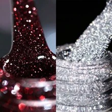 XEIJAYI 2 件 15ml 反光闪光凝胶指甲油适用于圣诞指甲银红色全息凝胶指甲油套装 UV LED 浸泡指甲油家庭 DIY 美甲沙龙清漆 - 彩色 - 查看 5