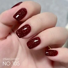 XEIJAYI 2 件 15ml 反光闪光凝胶指甲油适用于圣诞指甲银红色全息凝胶指甲油套装 UV LED 浸泡指甲油家庭 DIY 美甲沙龙清漆 - 彩色 - 查看 7