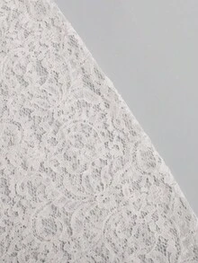 Sexy Hollow Lace A-Line Skirt For Women, Elegant Long Skirt, No Lining - White - View 7