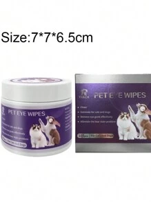 Paquete de 100 toallitas para ojos de mascotas - Elimina suavemente las manchas de lágrimas, residuos, secreción de los ojos de mascotas. Toallitas para ojos, orejas y dientes de perros y gatos. Productos de cuidado y limpieza esenciales para mascotas.