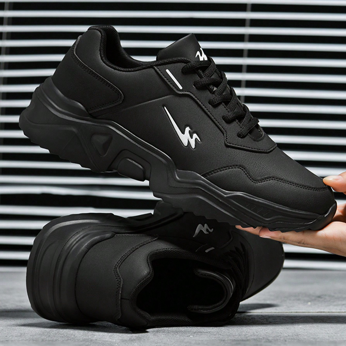 Zapatos deportivos con cordones ligeros para hombres, zapatillas de correr casuales, para otoño/invierno