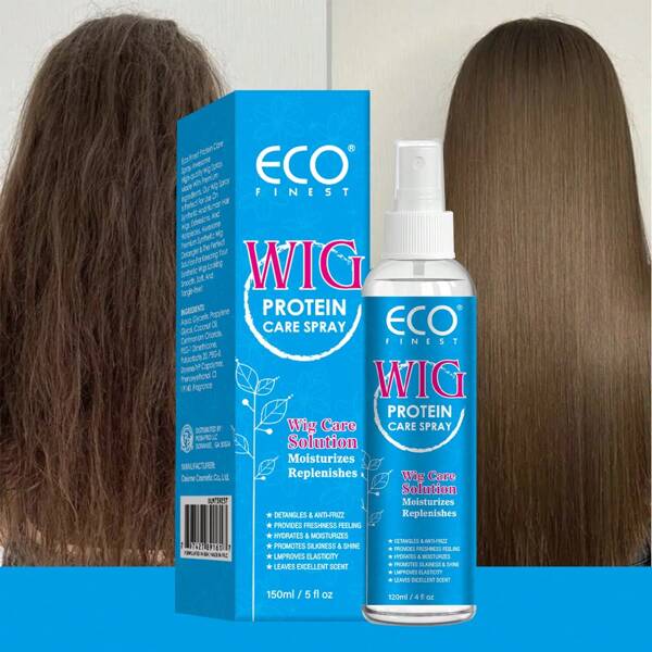 ECO FINEST SPRAY DE CUIDADO COM PROTEÍNA DE PERUCA - Solução de Cuidado com Peruca Sintética (Original), Promove Sedosidade e Brilho, Desembaraça a Peruca e Facilita a Escovação, Proporciona Sensação de Frescor, Spray Condicionador Deixa-no de Peruca de Cabelo Humano, pH 6, Desembaraçador e Fácil Escovação, Promovendo Sedosidade, Brilho e Frescor, Prevenindo Ressecamento
