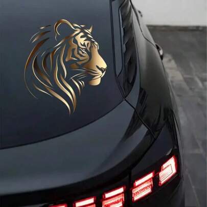 ملصق أسد مقاوم للماء وضوء الشمس الفوق بنفسجي - ملصق ذاتي اللصق من البي في سي مناسب لجميع المركبات والجدران والأجهزة المحمولة والدراجات النارية والخوذات والدفاتر