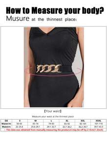 1pc Black Waist Chain With Silver Clasp, Suitable For Halloween Night Party Or Daily Wear - Black - View 6