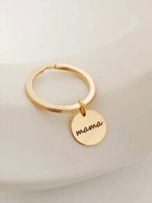 1pc Personalized Birthday Stone Keychain, Can Be Engraved With Name, Metal Keyring, Gift For Mom, Leaf Letter Design, Heart Pendant, Mother's Day Gift, Birthday, Anniversary, Gift For Boyfriend, Girlfriend, Family, Friends, Unique Gift - Multicolor - View 5