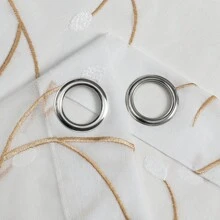 1 pieza Cortina blanca semi-transparente similar al lino con un patrón bordado floral, apta para la sala de estar y el dormitorio - Multicolor - Ver 9