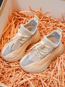 Breathable Sneakers For Kids, Fashionable Casual Sneakers, Spring/Fall - Beige - View 4