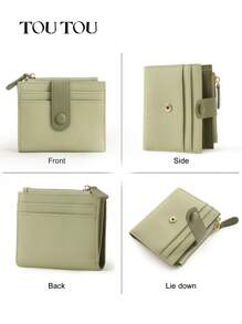 TOUTOU Origineel schattig gespontwerp rits korte portemonnee minimalistische retro kaarthouder portemonnee meerdere kaartvakken en portemonnees draagbare RFID-blokkerende clutch creditcardhouder en munt 2543 voor vrouwen portemonnee portemonnee portemonnee kleine portemonnee