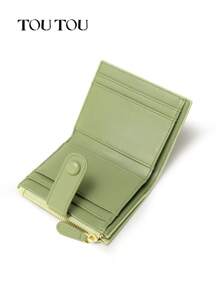 TOUTOU Origineel schattig gespontwerp rits korte portemonnee minimalistische retro kaarthouder portemonnee meerdere kaartvakken en portemonnees draagbare RFID-blokkerende clutch creditcardhouder en munt 2543 voor vrouwen portemonnee portemonnee portemonnee kleine portemonnee