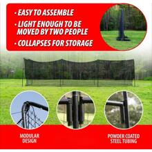 40 Foot Collapsable Batting Cage, Perfect Baseball Batting Cage, Softball Batting Cage, Complete Package With Frame And Netting. Freestanding Portable Batting Cage For Backyard - Black - View 3