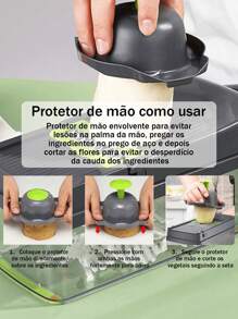 MATOUGUI Cozinha multifuncional de aço inoxidável cortador de legumes descascador fatiador com lâmina e caixa de armazenamento de protetor de mão