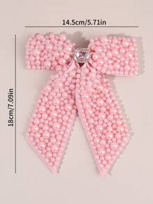 1pc/2pcs White Bow Hair Clips For Girls,Fabric Pearl Hair Bows,Fashion Hair Accessories For Girls Best Friend Bridal Gifts