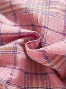 2 件套女婴棕色短夹克和休闲格子连衣裙,秋冬 - 粉色 - 查看 9